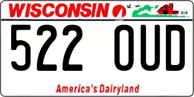 WI license plate 522OUD