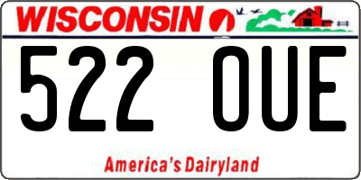 WI license plate 522OUE