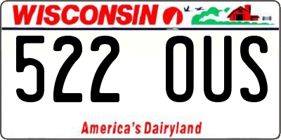 WI license plate 522OUS