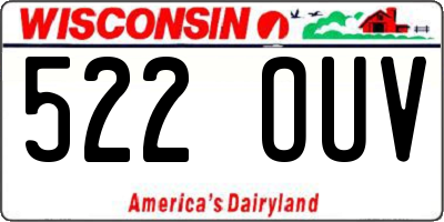WI license plate 522OUV