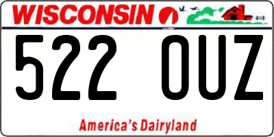 WI license plate 522OUZ