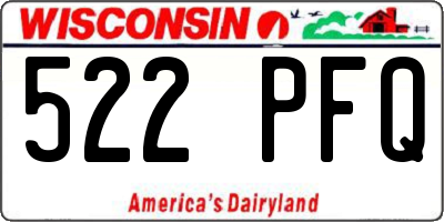 WI license plate 522PFQ