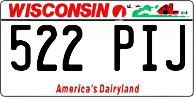 WI license plate 522PIJ