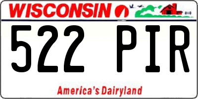 WI license plate 522PIR