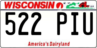 WI license plate 522PIU