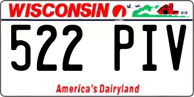 WI license plate 522PIV