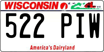 WI license plate 522PIW