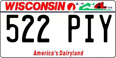 WI license plate 522PIY