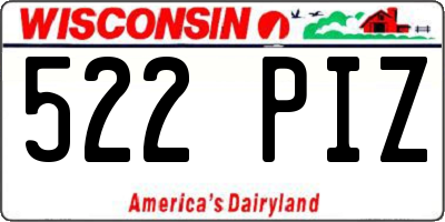 WI license plate 522PIZ