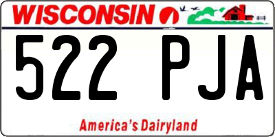 WI license plate 522PJA