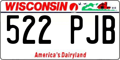 WI license plate 522PJB