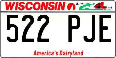 WI license plate 522PJE