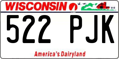 WI license plate 522PJK