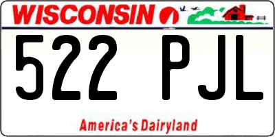 WI license plate 522PJL