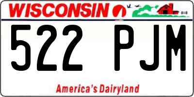 WI license plate 522PJM