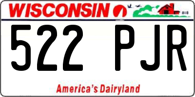 WI license plate 522PJR