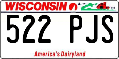 WI license plate 522PJS