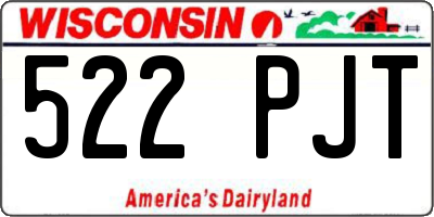 WI license plate 522PJT