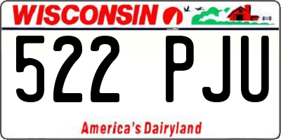 WI license plate 522PJU