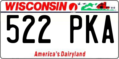 WI license plate 522PKA