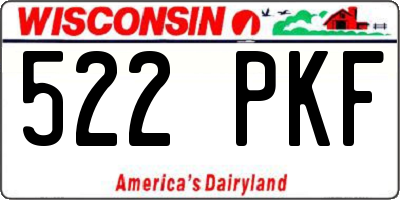 WI license plate 522PKF