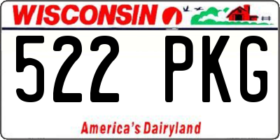 WI license plate 522PKG