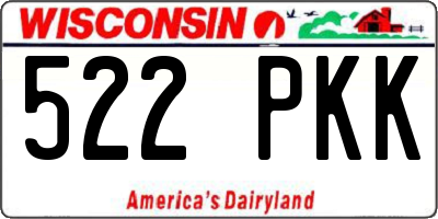 WI license plate 522PKK