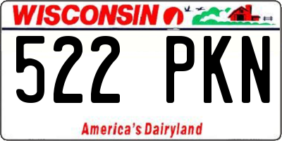 WI license plate 522PKN