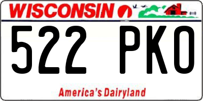 WI license plate 522PKO