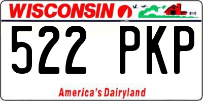 WI license plate 522PKP