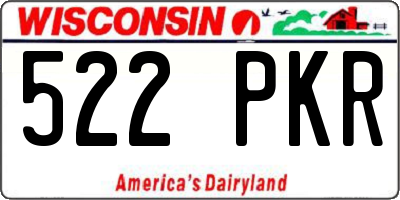 WI license plate 522PKR
