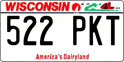 WI license plate 522PKT
