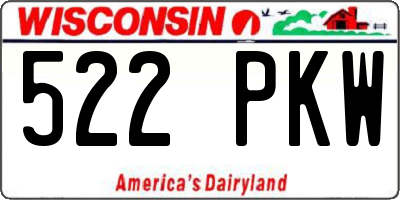WI license plate 522PKW