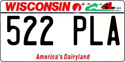 WI license plate 522PLA