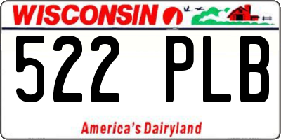 WI license plate 522PLB