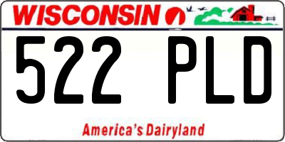 WI license plate 522PLD