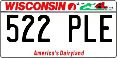 WI license plate 522PLE