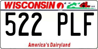 WI license plate 522PLF
