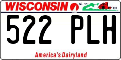 WI license plate 522PLH