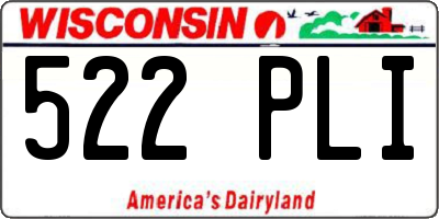 WI license plate 522PLI