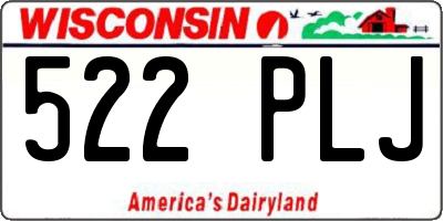 WI license plate 522PLJ