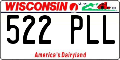 WI license plate 522PLL