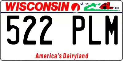 WI license plate 522PLM
