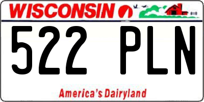 WI license plate 522PLN