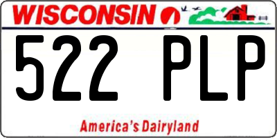 WI license plate 522PLP