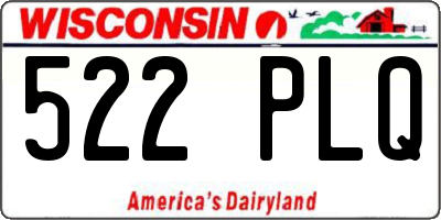 WI license plate 522PLQ