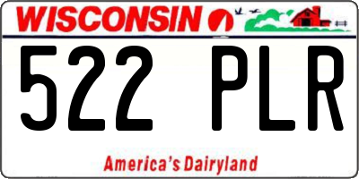 WI license plate 522PLR