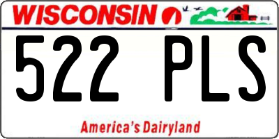 WI license plate 522PLS