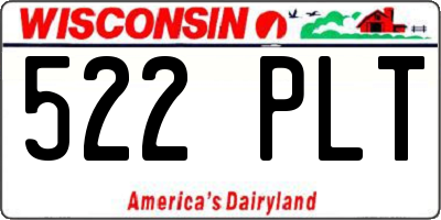 WI license plate 522PLT