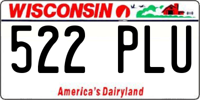 WI license plate 522PLU